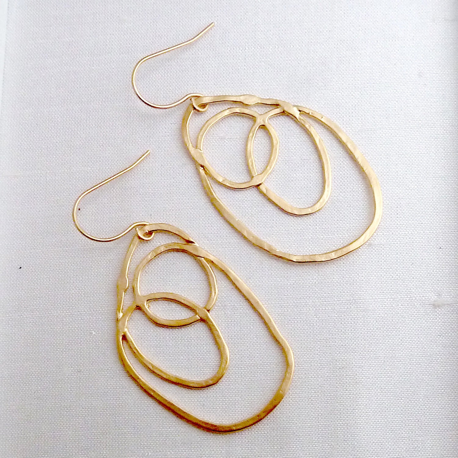 Abstract gold plated earrings - Kyoto