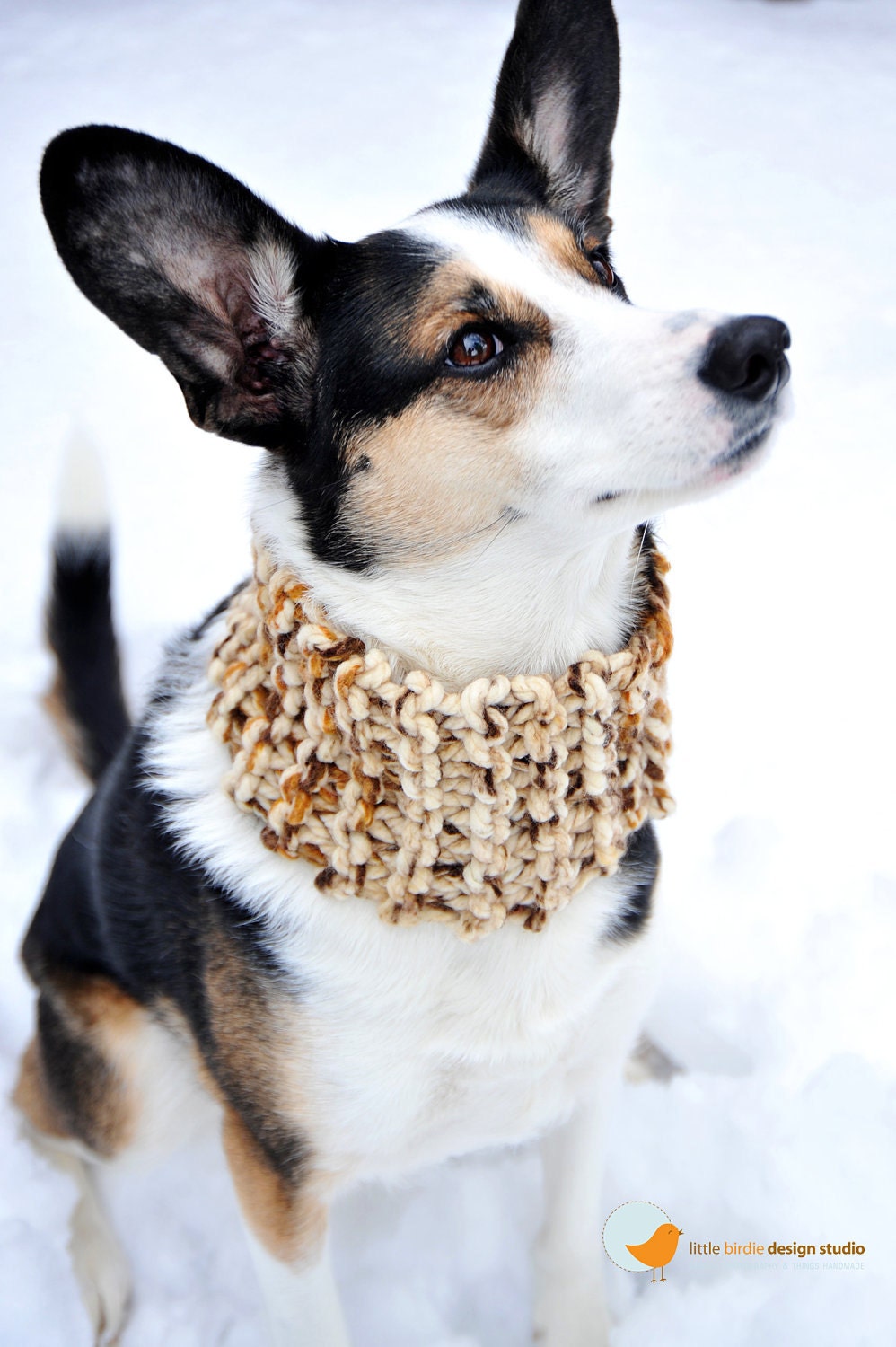 Brown Marble Doggie Neck Warmer - Med