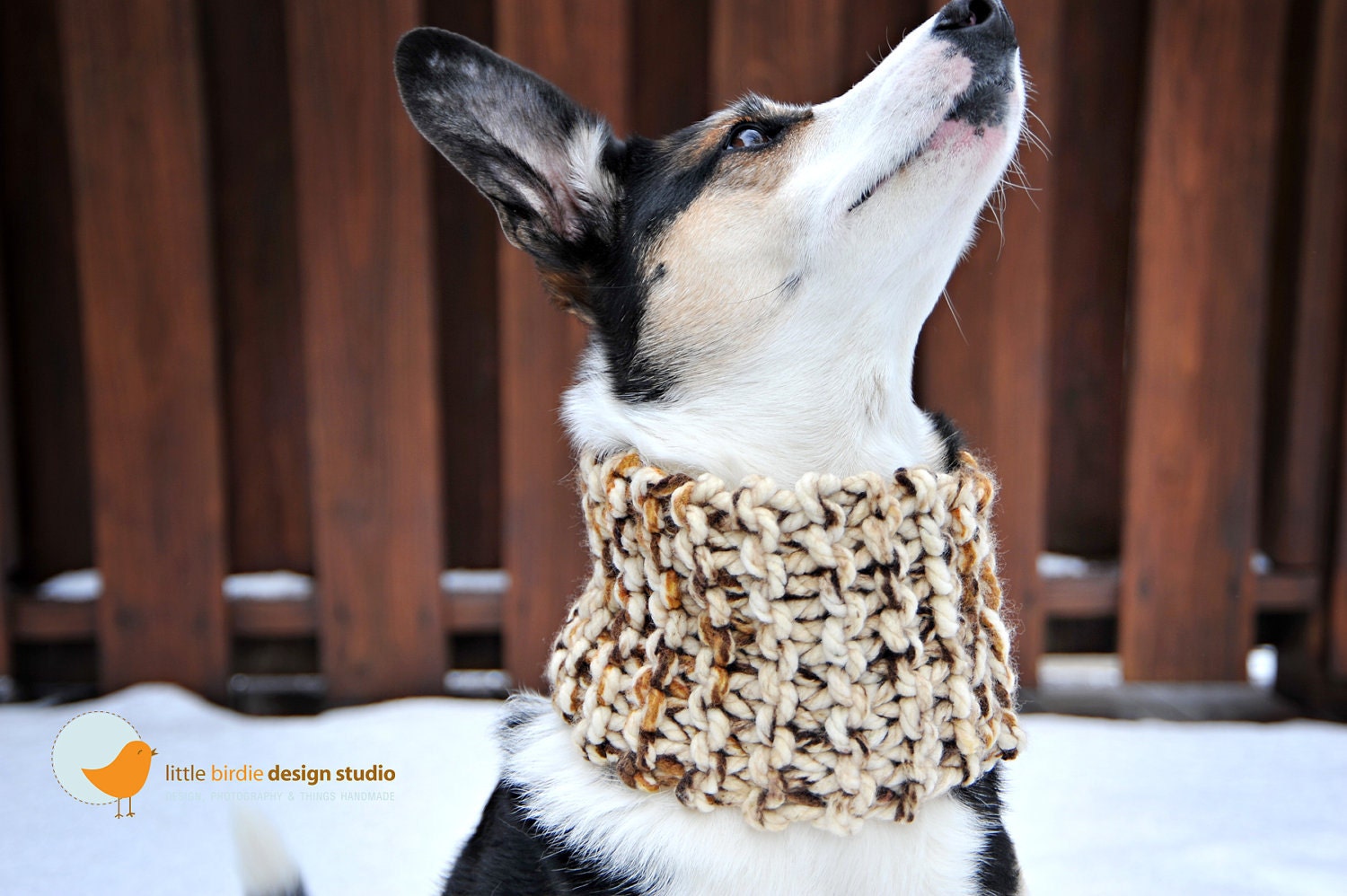 Brown Marble Doggie Neck Warmer - Med