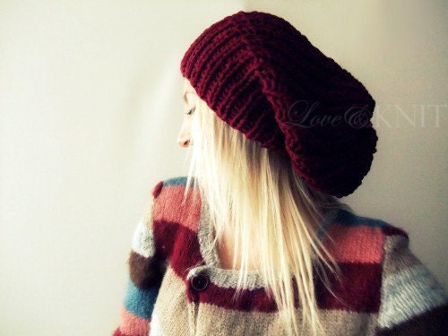 Burgundy Slouchy Hat