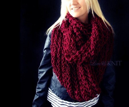 Burgundy Huge Loop Scarf