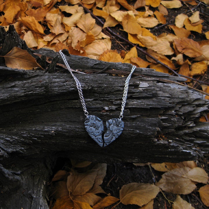 BFF Necklace Set in Metallic Black