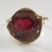 10K Ring With Cherry Red Stone, Size 4.5, 1970s