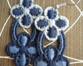 Lucky Clover Vintage Blue Lace Flower Earrings