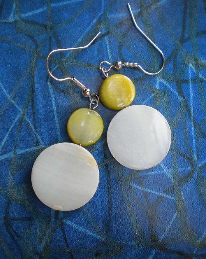 Shell and Chartreuse Fiona Earrings