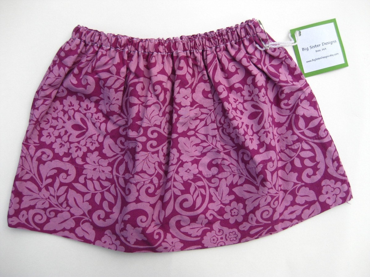 Eco Friendly Clothing Purple Toddler Skirt size 4T by Big Sister Designs