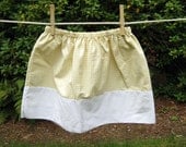 Eco Friendly Little Girls Skirt Size 5t Light Yellow Check with White Border