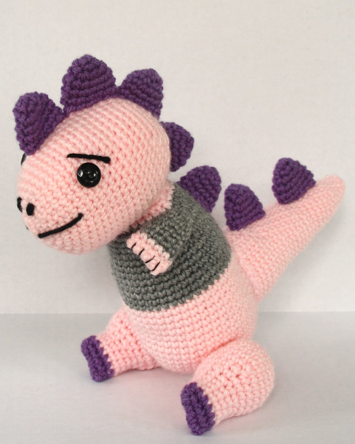 Crocheted Stuffed Animal Dinosaur Amigurumi for Girl or Boy Custom Colors Welcomed 36 colors to choose from