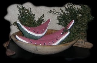 Primitive Set of 3 Watermelon Tucks