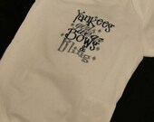 Yankees Girls Wear Bows and Bling Embroidered Onesie - Available on a -shirt also