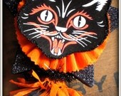 Vintage Inspired Black Cat Wand - HALLOWEEN