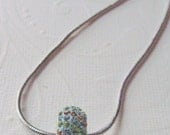 Necklace/ Pendant-GreenTopaz Crystal Sterling Silver Necklace- Swarovski Crystal Necklace-