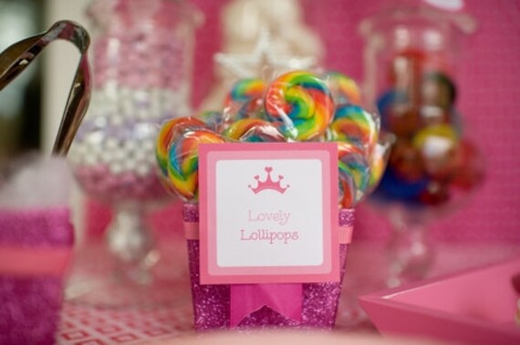 Pink Princess Food Signage (pink and white) - DIY Printable Il_570xn