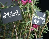 Garden Markers - 15 Chalkboard Signs - Garden Labels - Herb Markers - Up cycled Metal Eco Friendly