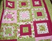 Lap or Throw Quilt Gorgeous Roses in Bloom