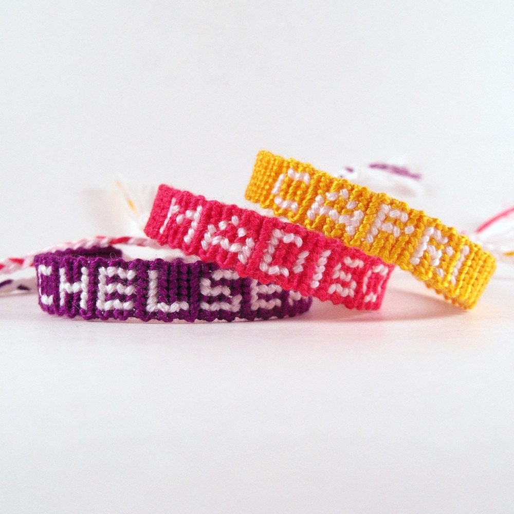 Custom Personalized Name Friendship bracelet, Skinny