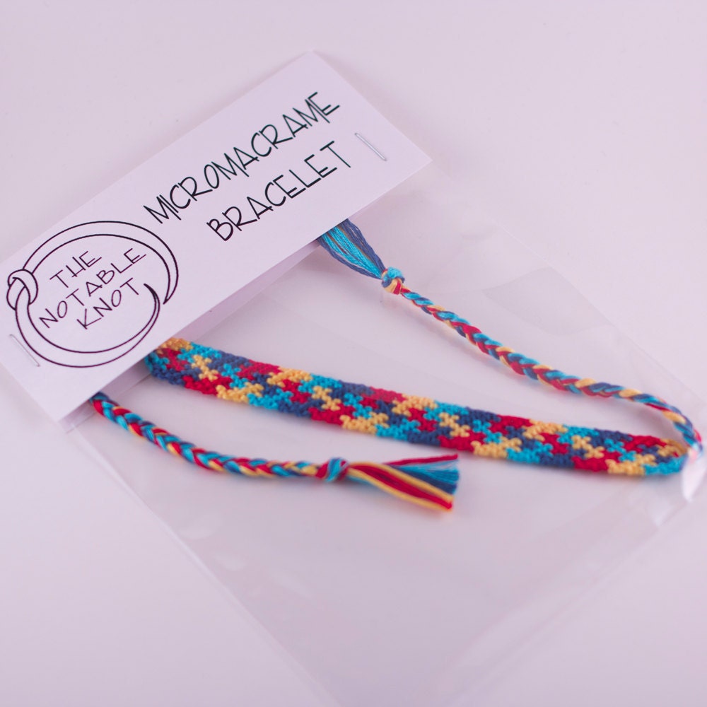 Thin Autism Awareness Macrame Friendship bracelet - MADE TO ORDER