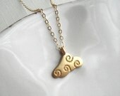 Cloud Pendant Necklace In Gold, Delicate, Dainty Everyday Jewelry, Whimsical, Charm, Modern, Sad, Gift For Her Under 25