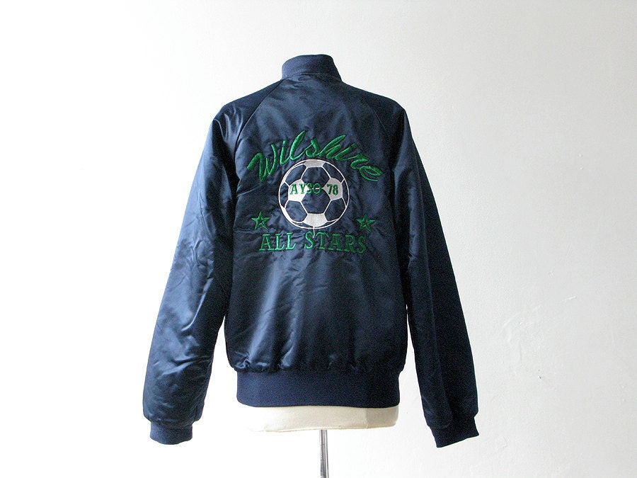 Vintage Wilshire AllStars Blue Satin Soccer Jacket