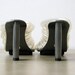 Robert Clergerie Metal and Lucite Tubing Slip On Heels