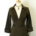 SALE Vintage 1940s dress DuBarry Olive Dress Mod Classic Formal Office Bombshell  S