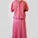 SALE Vintage 1950s Pink Silk 2 Piece Suit Gorgeous EVELYN-EVE Graphic Pattern Cocktail Party Mid Century Mad Men