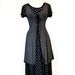 SALE Vintage 80s Dress Beautiful Black with White Floral All That Jazz Pin-up Party Dress