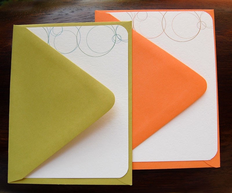 Notecard - Circles, set of 5 flat cards