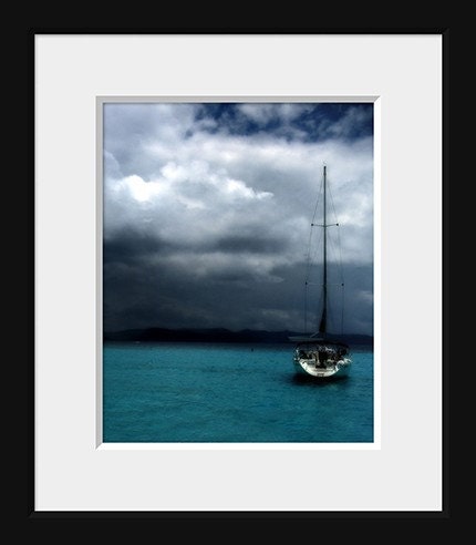 Catarmaran Sail Boat Photograph, 8x10 Landscape Print