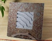 Real Slate Trivet - Sand Carved w/ Ripples on Copper Stone