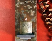 Natural Slate Wall Candle Sconce on Copper Stone