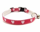 White Hearts Breakaway Cat Collar