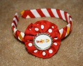 Candace Inspired Woven headband with Ruffle and Bottlecap