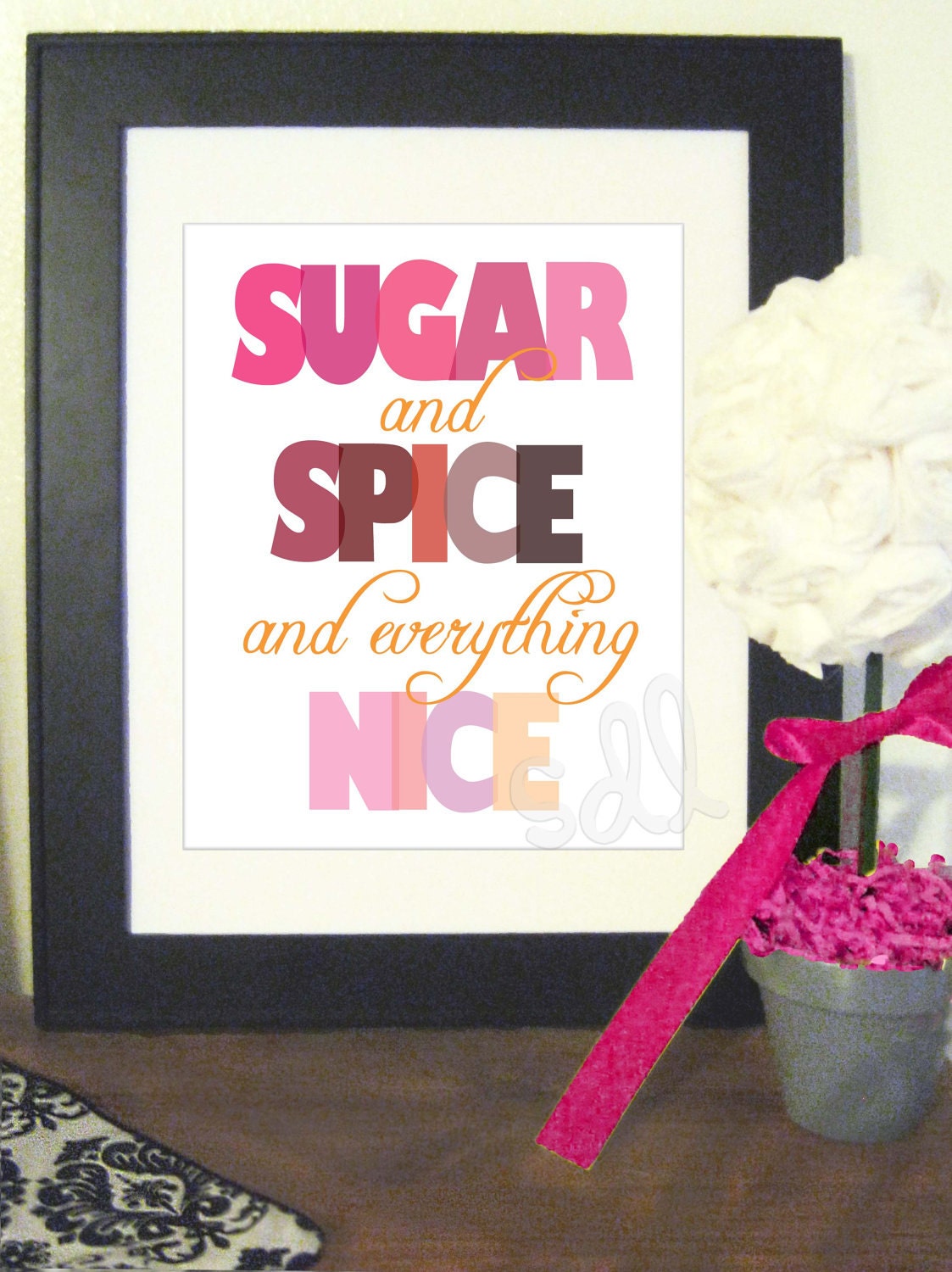 Printable Girls Nursery Print 8x10- Sugar and Spice and Everything Nice Il_170x135