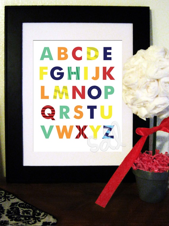 SALE 4.50 Printable Alphabet 8x10 Nursery Print Il_570xn