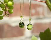 Green grapes antique glass earrings