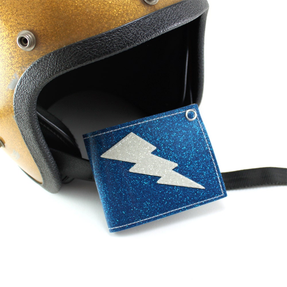 Blue Metal Flake Lightning Bolt Wallet - TCB'n All Day Everyday