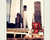 Chicago Photography - Train Wall Art, Urban Home Decor - From the Loop - Chicago train print, subway decor, Etsy Wall Decor