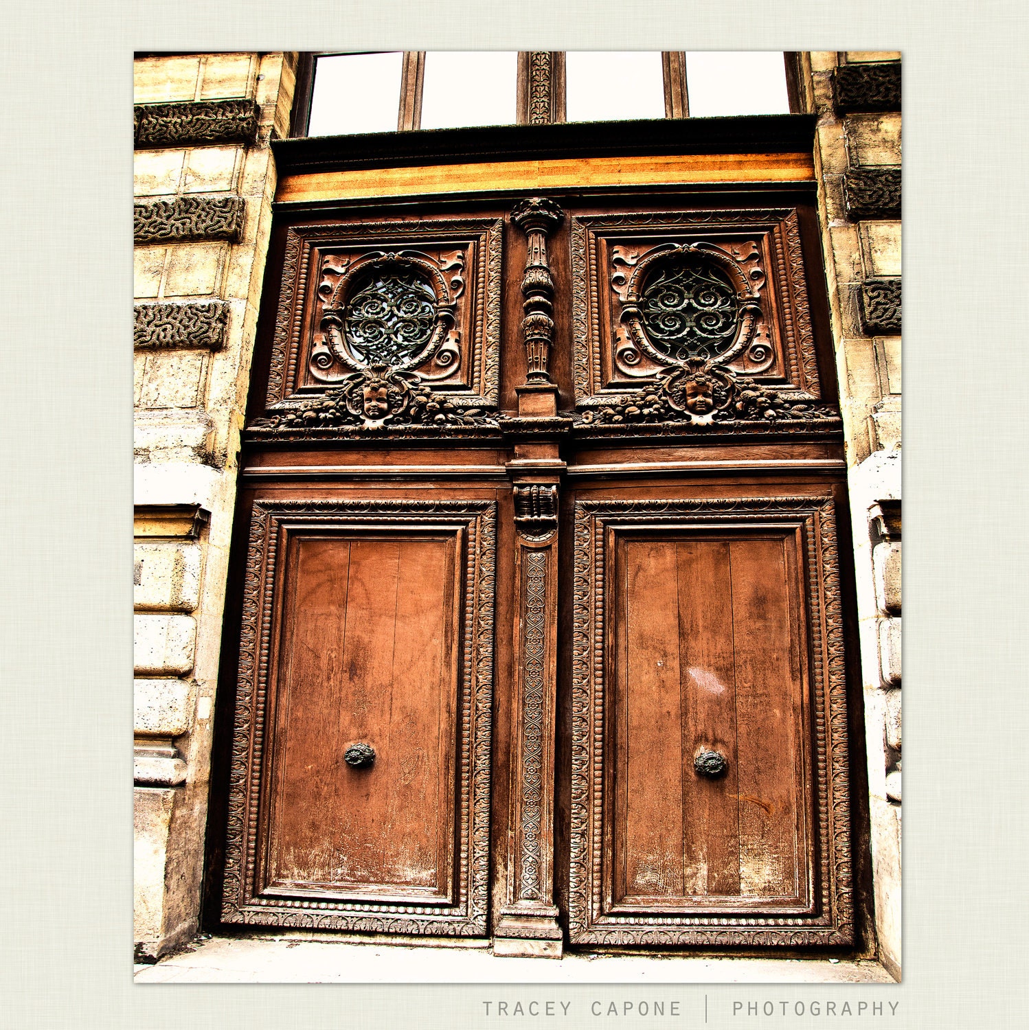 Paris Print - Rustic brown Paris Door Photo, Wall Decor - The Unknown - paris home decor, door wall art, montmartre, france, 8x10
