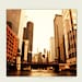 Chicago Skyline Art - golden toned photograph of Chicago - Golden Days - chicago print, Chicago Home Decor, Urban Wall Art, Chicago Photo