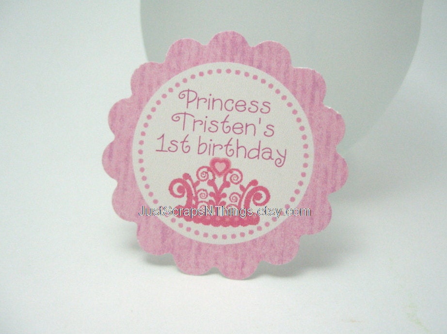 Princess party favor tags by Just Scraps N' Things
