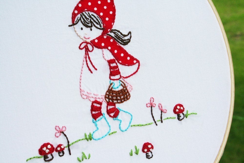 Little Red Skips Embroidery PATTERN