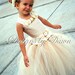 Custom Made Champagne Flowergirl Dress. Corset top, tutu skirt with train and hair clip. Size 12m-5T. Custom sizes and colors available