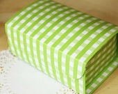 Green Gingham Multi Functions Arched DIY BOX, 14.6x9,  set of 4, U1051