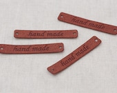 3 sets, Brown Leather Style Label S for handmader, 4 pcs, A set, U3101