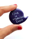 Purple polymer clay brooch pin
