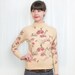 Vintage 1960s Sweater - 60s Sweater - Spring Floral Sweater - XS / S