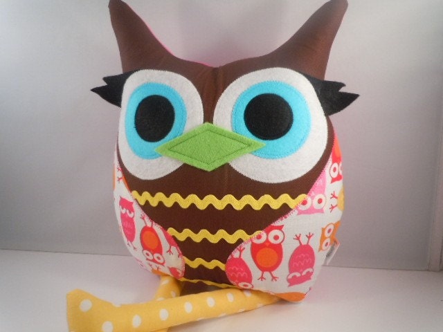 handmade stuffed toy owl pillow owl plush b e l l a m i n a' s owl pillow