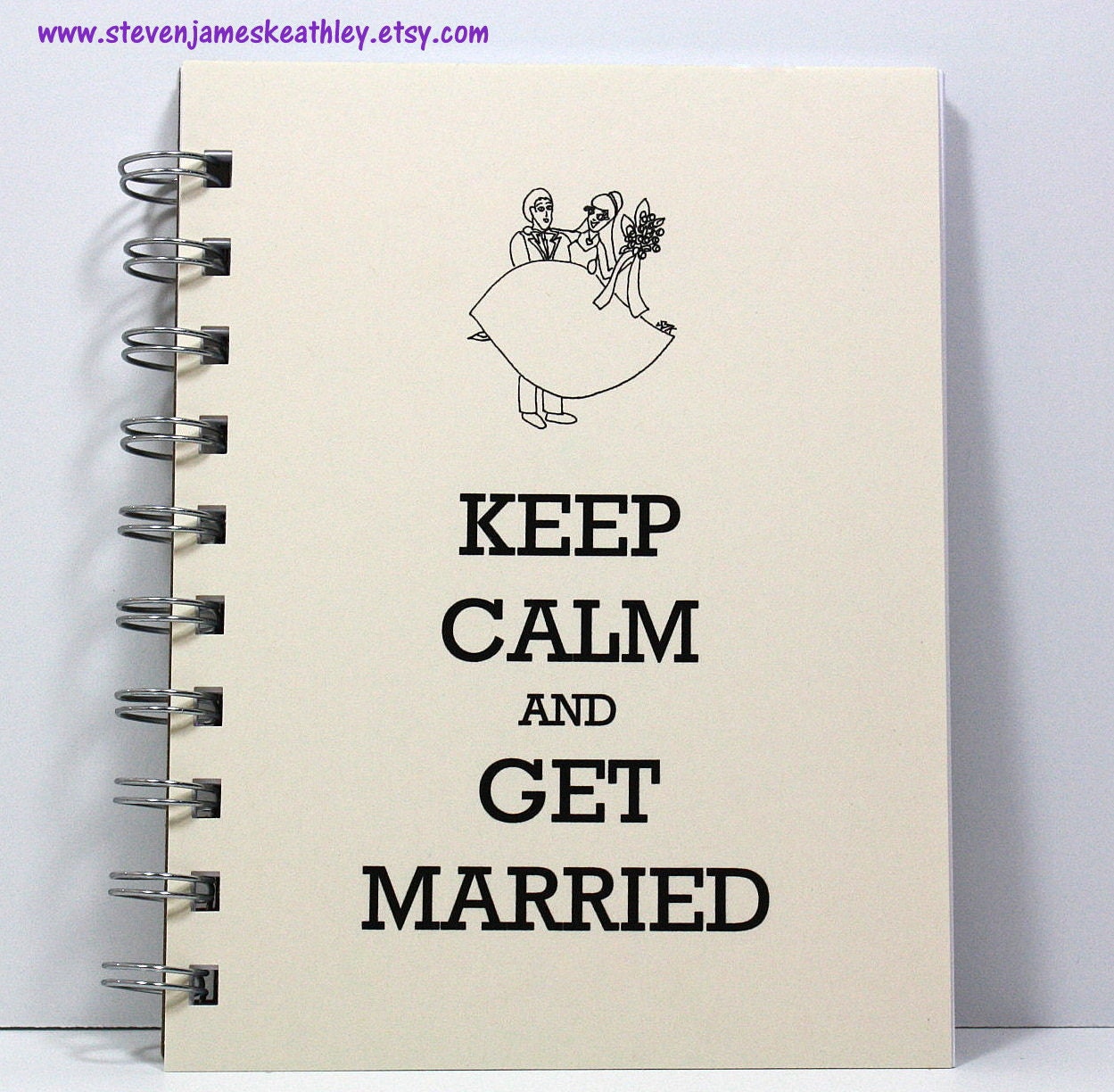Wedding Planner Journal Notebook Guest Sign In Book - Keep Calm and Get Married - Ivory