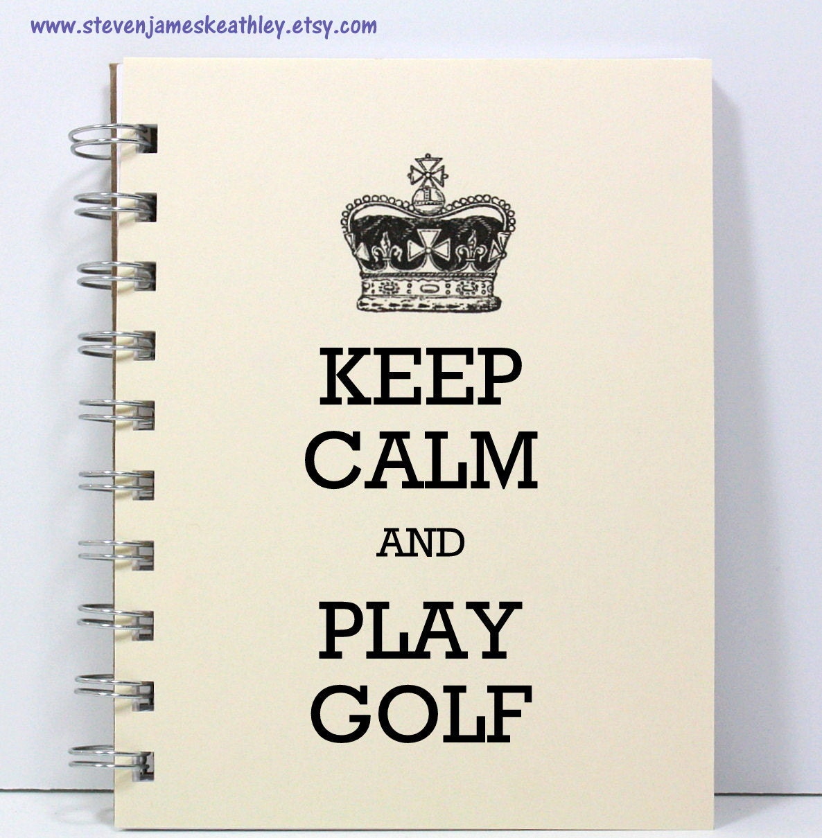 Golf Journal Notebook Diary Sketch Book - Keep Calm and Play Golf - Ivory